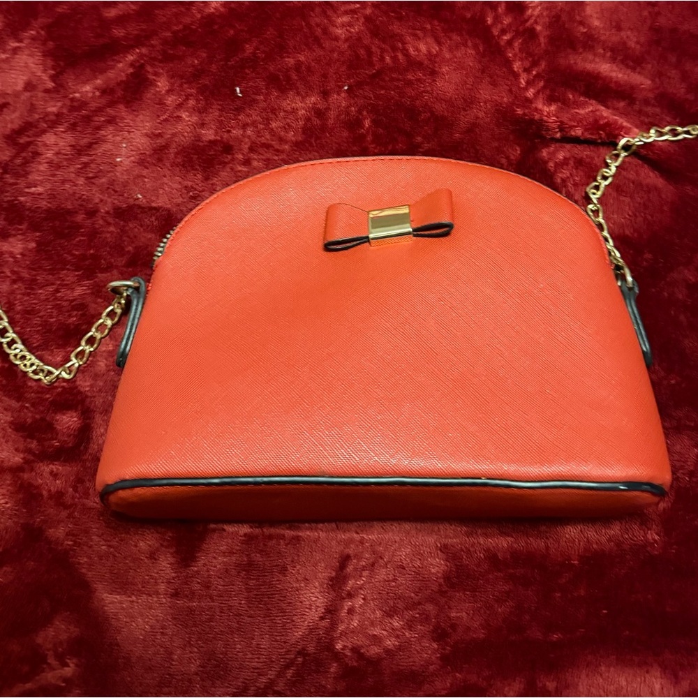 Elegant Red Bow Accent Women's Bag
